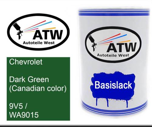 Chevrolet, Dark Green (Canadian color), 9V5 / WA9015: 500ml Lackdose, von ATW Autoteile West.